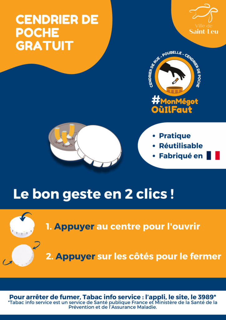 affiche buraliste pour la distribution des cendriers de poches